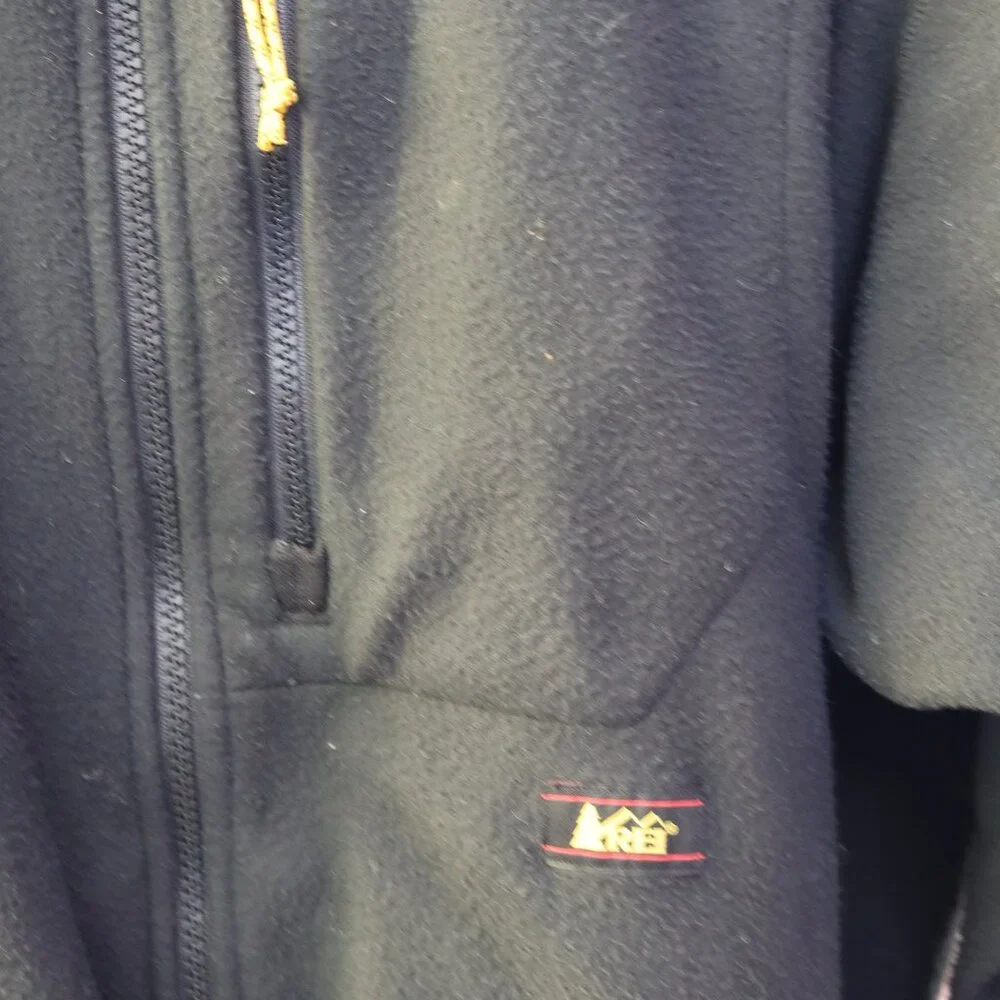 REI Jacket Mens XL Black Polartec Fleece Full Zip Up Vintage - Picture 3 of 5